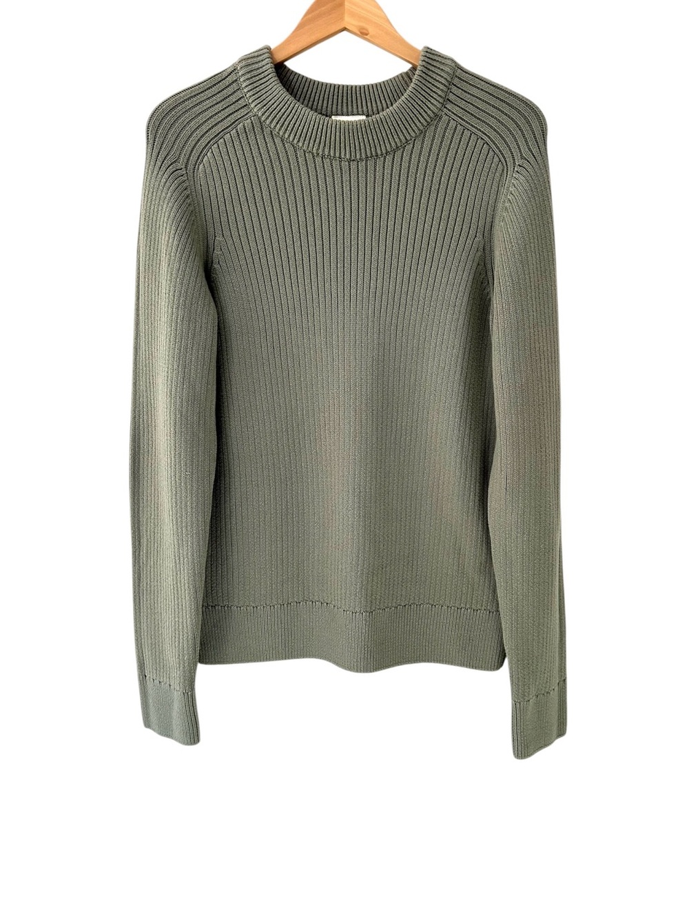 Pact men’s High Country Crew Neck Sweater S shadow green organic cotton NWOT